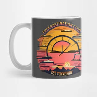 Sunset Procrastination Club Retro-inspired Funny Mug